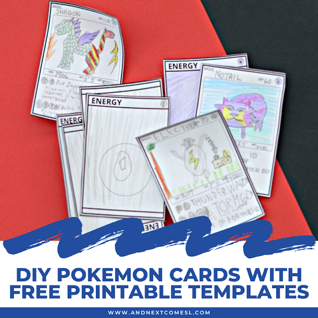 Free printable DIY Pokemon card templates for kids