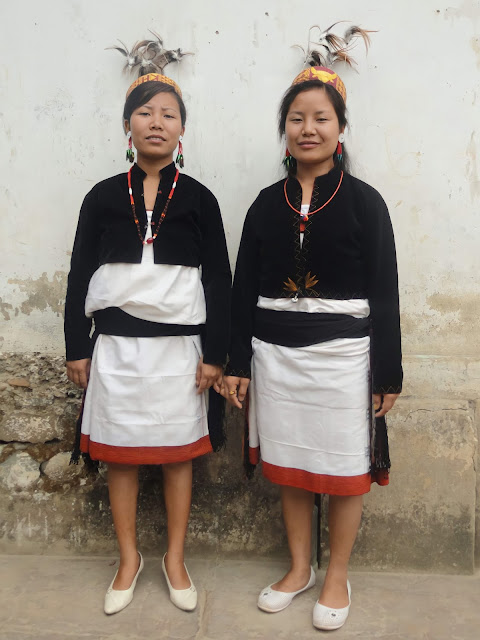 Young girls wearing Maring traditional dresses and attires