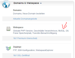 MySQL im 1und1-Kundenkonto