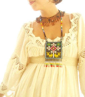 Vintage Romantic Mexico ethnic wedding crochet maxi dress