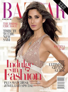 Katrina Kaif On The Cover Page Of Harper's Bazaar Magazine Oct. 2013 Issue