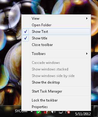 icon taskbar ditengah