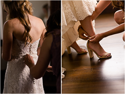 The bride and groom met in college, and have been together for three and a half years.  Maggie said that walking down the aisle towards Jordan was the best part of the day, knowing that they were surrounded by the love and support of friends and family.  She said, "As I walked towards him, Jordan and I were both tearing up and we couldn't look away from each other."  Jordan said that since he was "anxious all day, to the point of feeling sick," the first look was the most memorable part of the day.  He said, "The moment I saw Maggie, I felt 100% relieved, and it made the hours before the ceremony so much more enjoyable."    The Festivities Event Center in El Reno, OK, was the perfect wedding backdrop, with 10' windows, a whole second floor to get ready in, and a romantic setting for the outdoor nuptial.  The bride looked "drop-dead gorgeous" in her lace-embroidered, strapless, wedding gown, followed by her bridesmaids, dressed in individually designed gowns in soft hues of dusty rose.  Each bridesmaid had a spring floral bouquet, similar to the bride's bouquet of pastel pink roses and lilies.    After the couple exchanged wedding vows, pictures of the family and wedding party were taken, and it was time to celebrate!  First dances came next, then guests were invited to enjoy a Mexican buffet.  Dessert included the gorgeous wedding cake, chocolate groom's cake, and assorted, homemade cookies and pastries.  The evening came to a close as the guests sent the star-gazed couple off with sparklers!  The newly married couple escaped to Cozumel and Yucatan Progreso for their honeymoon.  