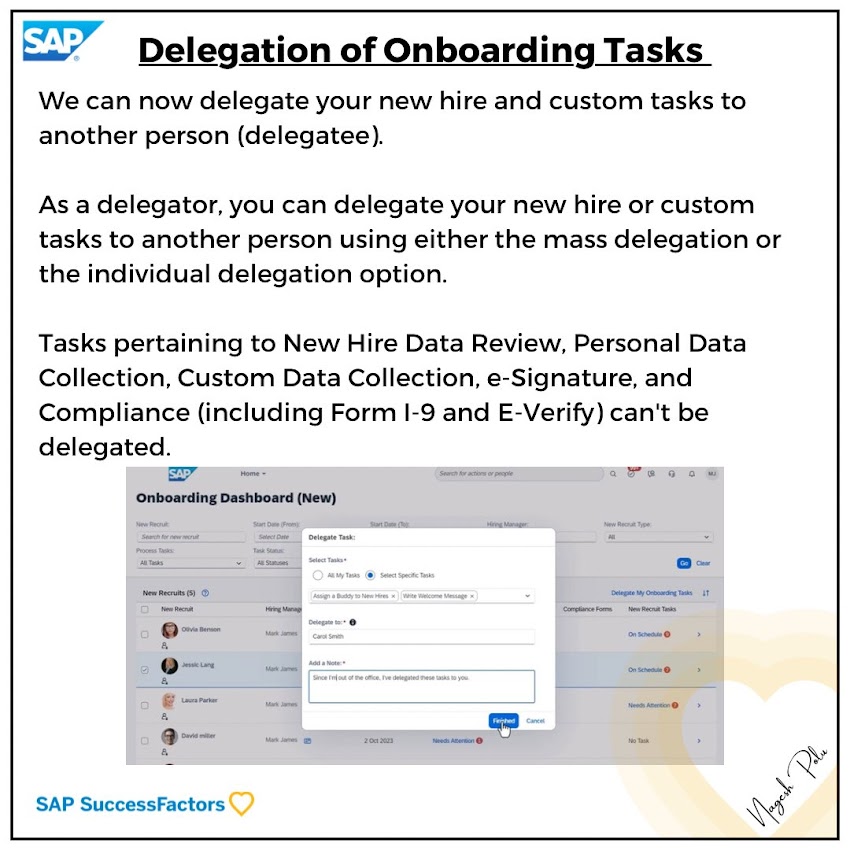 Delegation of Onboarding Tasks