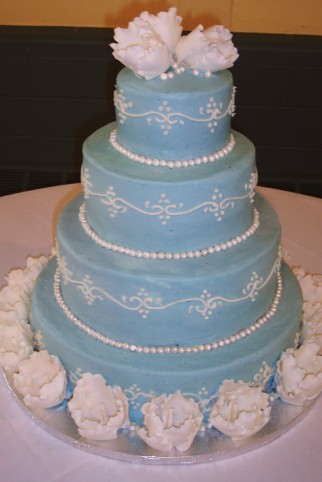 Wedding cake decoration blue sea blue is the color of calm and romantic he