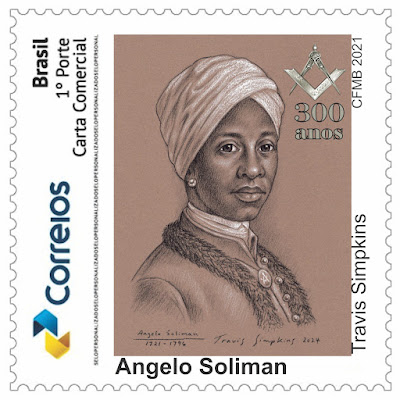 Angelo Soliman. Postage Stamp. Brazil. Portrait by Travis Simpkins