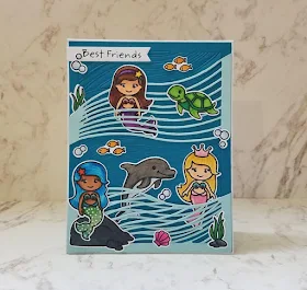 Sunny Studio Stamps: Magical Mermaids Under The Sea Card by Crazy Scrapbook