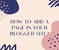 how to add page on blogger