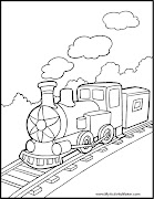 Train coloring pages and activities (train)