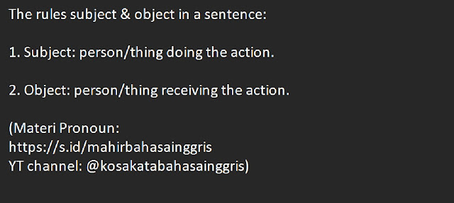 fungsi subject dan object pronoun dalam kalimat
