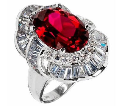 Vivian's Ruby CZ Cocktail Ring