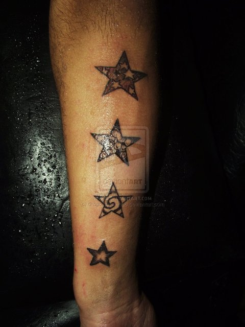 Tattoo Shading Stars Ideas Leg