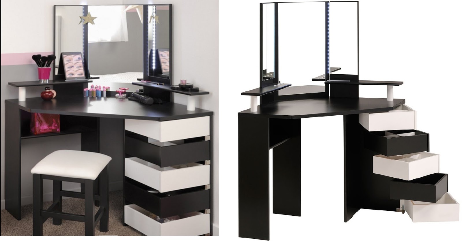 15 Elegant corner dressing  table  design  ideas  for small 