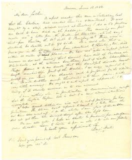 Letter from Benjamin Hale to his father, 18 June 1832