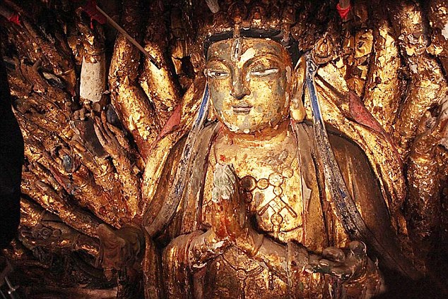 800-year-old Buddhist statue of 'goddess with thousand hands' restored to former glory