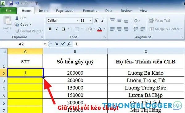 Cách đánh số thứ tự tự động trong excel siêu nhanh, đơn giản