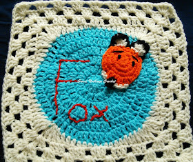 free crochet pattern, free crochet mitered granny square pattern, free crochet fox motif, free crochet fox mitered granny square pattern, Oswal Cashmilon, Project Chemo Crochet, Pradhan stores,
