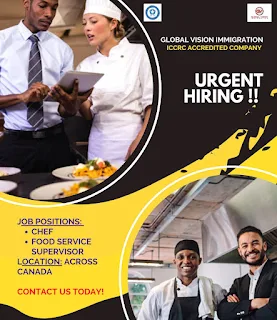 Chefs/ Cooks and Food Service Supervisors Jobs Recruitment in Canada