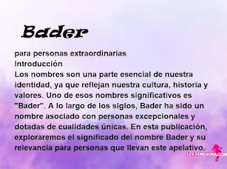 significado del nombre Bader