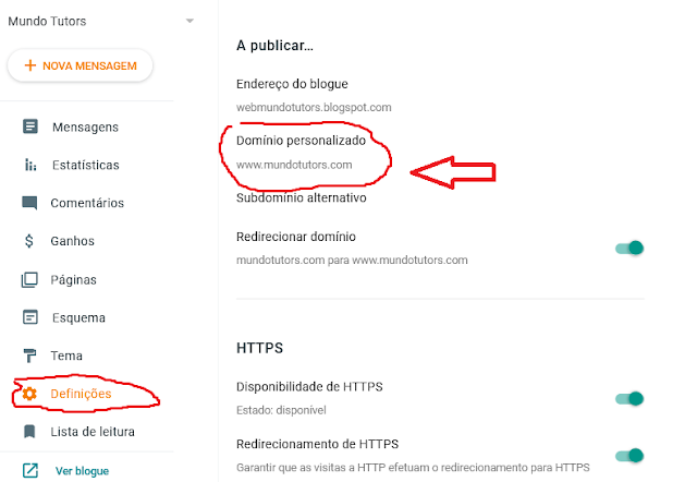 adicionando registros CNAME no seu blog