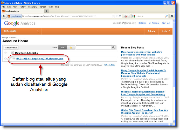 Rosyid Belajar Blogging: Mendaftarkan Blog ke Google Analytics
