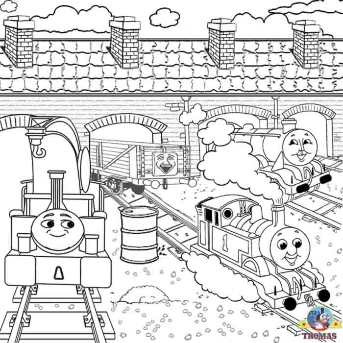 Harvey big train Gordon Thomas the tank engine coloring pages for boys  title=