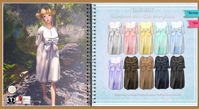 {amiable}Over-sized Bow Cut One-piece@.Whimsical.(50%OFF SALE).