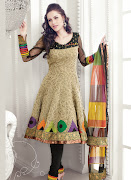 Beige And Black Anarkali