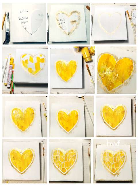 Valentine's Day,winter,tutorial,painting,inspiration,DIY,diy decorating,home decor,seasonal,winter home decor, Valentine's Day decor,hearts,heart decor,inspired by art,painted hearts.
