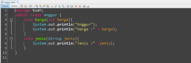 Contoh Program Java dengan 3 class dan banyak methode