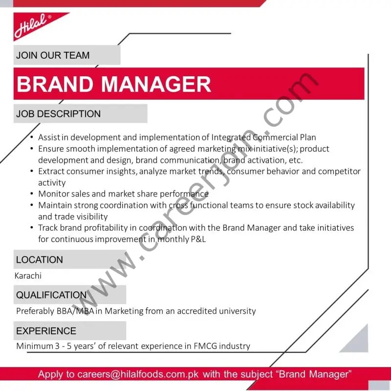 Hilal Foods Pvt Ltd Jobs 2023 - Latest Advertisement