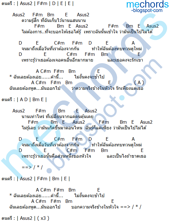 คอร์ดเพลง-ความรู้สึก-Labanoon