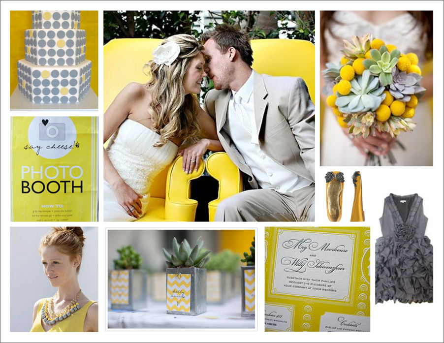 Inspiration Board Yellow Grey Weddings 