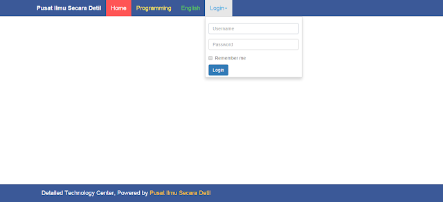 create dropdown login form using bootsrap