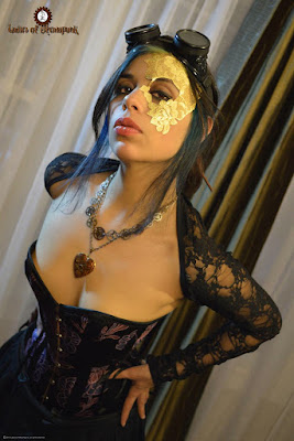 Sexy steampunk makeup tip. Use adhesive unisex lace masks by lacedandwaisted. strapless and adheres to skin for a sexy, romantic, gothic, victorian look.