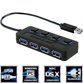 Sabrent 4-Port USB 3.0 Hub with Individual Power Switches Can Crusher 