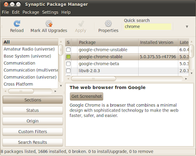 Install Google Chrome for Linux using Synaptic Package Manager