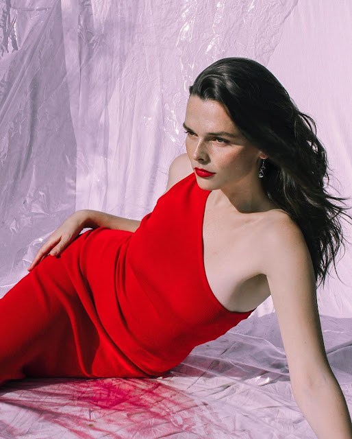 Maxine Heron – Most Beautiful Trans Model in Red Dress Photoshoot