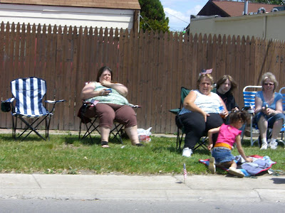 fat people at parades, love, lawn chairs, candy