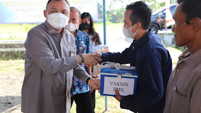 Bupati Purworejo Launching Vaksin Sapi Untuk Penyakit Mulut dan Kuku (PMK) di Kalimati