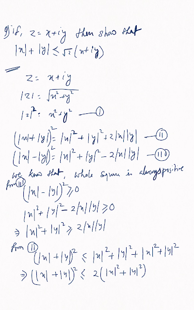 If z=x+iy then show that |x|+|y|<=sqrt|x+iy|   | Class 11 Complex Number