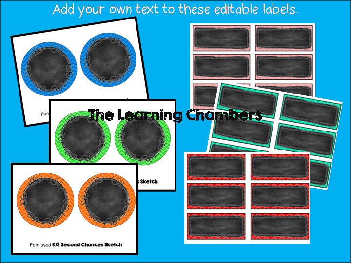 http://www.teacherspayteachers.com/Product/Chevron-and-Chalkboard-Transporation-Labels-Editable-764359