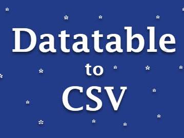 C# - Datatable to CSV