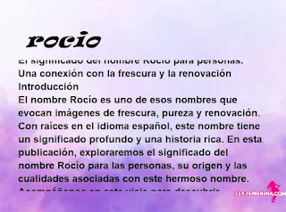 significado del nombre rocio