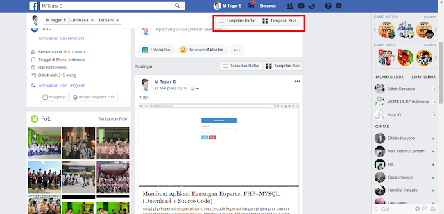 cara membuat tampilan profil facebook keren