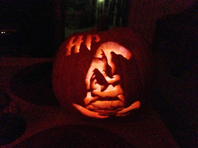 Pumpkin Carvings: The Harry Potter Sorting Hat and Harry Potter Logo #dreamsmorerealthanreality