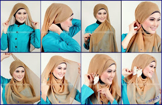cara memakai hijab pesta 2