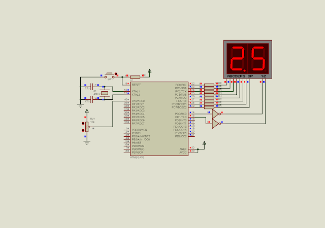 Making a simple +5 V voltmeter with ATMega32 ADC module