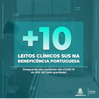 Gabinete de Crise Informa: novos 10 leitos clínicos SUS são abertos na Beneficência Portuguesa