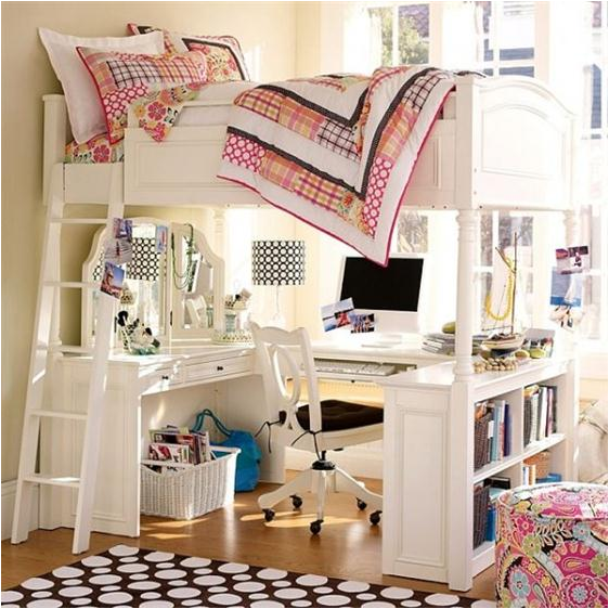 Girls Loft Bed With Desk